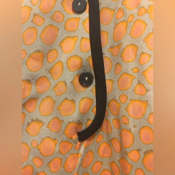 Fendi Tunic Dress Size 40 US 6 Orange Gold Abstract Silk Mod Style Made in Italy - Picture 13 of 16